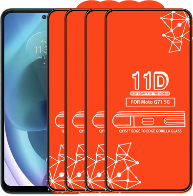 Qyist Edge To Edge Tempered Glass for Moto G71 5G(Pack of 4)