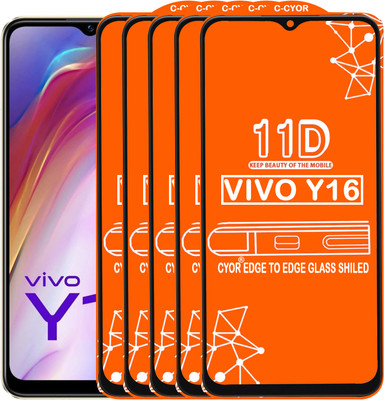 CYOR Edge To Edge Tempered Glass for VIVO Y16(Pack of 5)