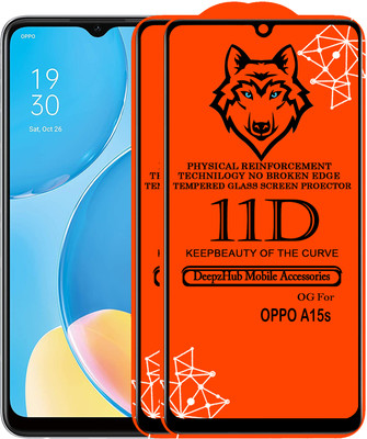 DeepzHub Edge To Edge Tempered Glass for OPPO A15S(Pack of 2)