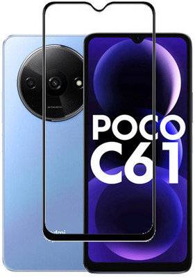KMPERED Edge To Edge Tempered Glass for POCO C61, Poco C61(Pack of 1)