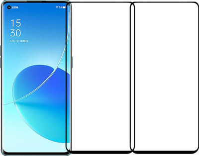 Karpine Edge To Edge Tempered Glass for Oppo Reno6 5G(Pack of 2)