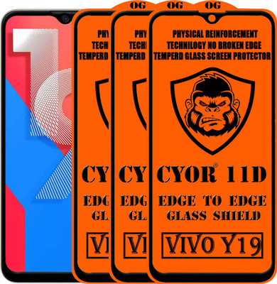 CYOR Edge To Edge Tempered Glass for VIVO Y19(Pack of 3)