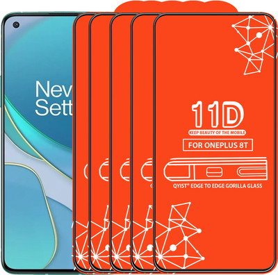 Qyist Edge To Edge Tempered Glass for Oneplus 8T(Pack of 5)