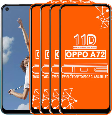 TWIGLO Edge To Edge Tempered Glass for OPPO A72(Pack of 4)