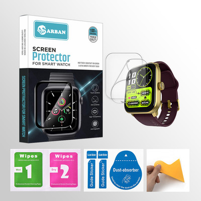 ARBAN Edge To Edge Tempered Glass for Noise ColorFit Pro 4 1.85 inch Smartwatch 2 PROTECTOR + 2 WIPES + 2 DUST REMOVAL STICKER + 1 WIPER(Pack of 2)