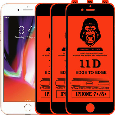 Laxdom Edge To Edge Tempered Glass for Apple iPhone 8 Plus(Pack of 3)