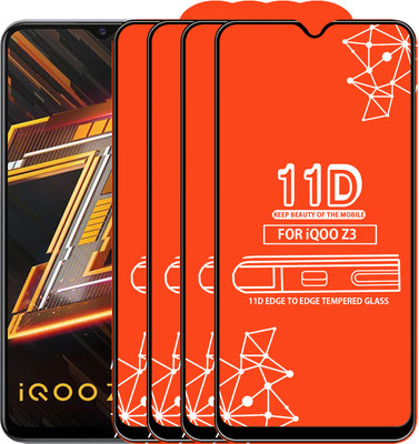 Qyist Edge To Edge Tempered Glass for Iqoo Z3(Pack of 4)