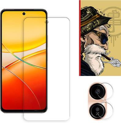 ARBAN Edge To Edge Tempered Glass for vivo Y200 Plus 5G Tempered Glass Screen Protector | Anti-Scratch | Edge to Edge Full Coverage | 9H Hardness ( 1 FRONT SCREEN GUARD + 1 CAMERA LENS PROTECTOR + 1 FREE BACK EMBOSSED SKIN001 )(Pack of 1)