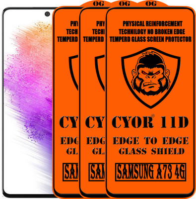 CYOR Edge To Edge Tempered Glass for SAMSUNG A73 5G(Pack of 3)