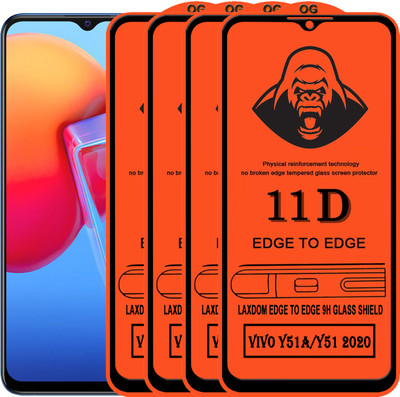 Laxdom Edge To Edge Tempered Glass for VIVO Y51 2020(Pack of 4)
