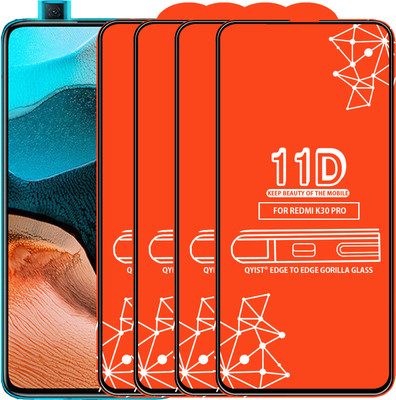 Qyist Edge To Edge Tempered Glass for Redmi K30 Pro(Pack of 4)