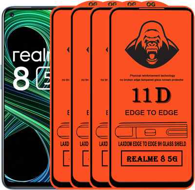 Laxdom Edge To Edge Tempered Glass for REALME 8 5G(Pack of 4)