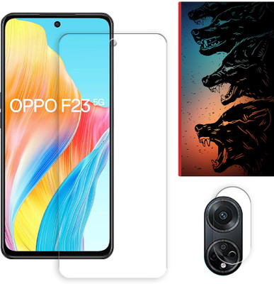 SOMTONE Edge To Edge Tempered Glass for Oppo F23 5G Tempered Glass Screen Protector | Anti-Scratch | Edge to Edge Full Coverage | 9H Hardness ( 1 FRONT SCREEN GUARD + 1 CAMERA LENS PROTECTOR + 1 FREE BACK EMBOSSED SKIN061 )(Pack of 1) SOMTONE Edge To Edge Tempered Glass for Oppo F23 5G Tempered Glass Screen Protector | Anti-Scratch | Edge to Edge Full Coverage | 9H Hardness ( 1 FRONT SCREEN GUARD + 1 CAMERA LENS PROTECTOR + 1 FREE BACK EMBOSSED SKIN061 )(Pack of 1)