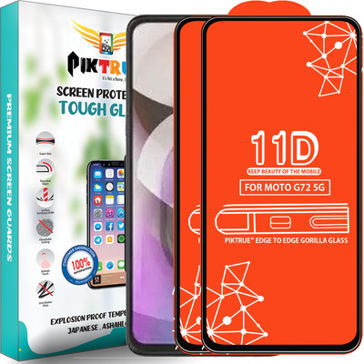 PikTrue Edge To Edge Tempered Glass for Moto G72 5G(Pack of 2)