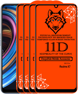 CRodible Edge To Edge Tempered Glass for Realme X7(Pack of 4)