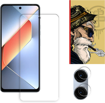 SOMTONE Edge To Edge Tempered Glass for Tecno Pova 6 Neo 5G Tempered Glass Screen Protector | Anti-Scratch | Edge to Edge Full Coverage | 9H Hardness ( 1 FRONT SCREEN GUARD + 1 CAMERA LENS PROTECTOR + 1 FREE BACK EMBOSSED SKIN001 )(Pack of 1)