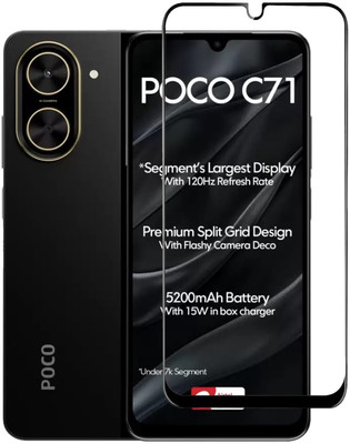Bodoma Edge To Edge Tempered Glass for POCO C71(Pack of 1)
