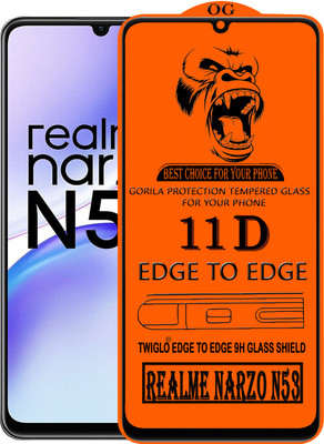 TWIGLO Edge To Edge Tempered Glass for REALME NARZO N53(Pack of 1)