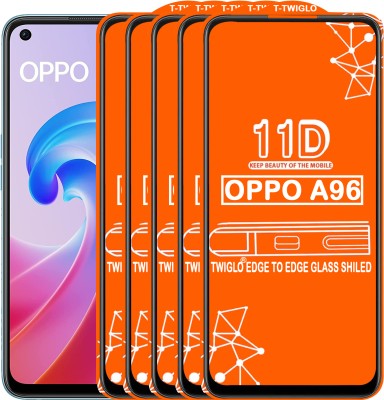 TWIGLO Edge To Edge Tempered Glass for OPPO A96(Pack of 5)