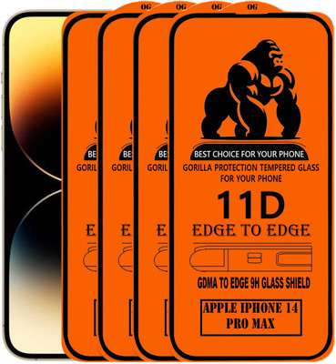 GDMA Edge To Edge Tempered Glass for Apple iPhone 14 Pro Max(Pack of 4)