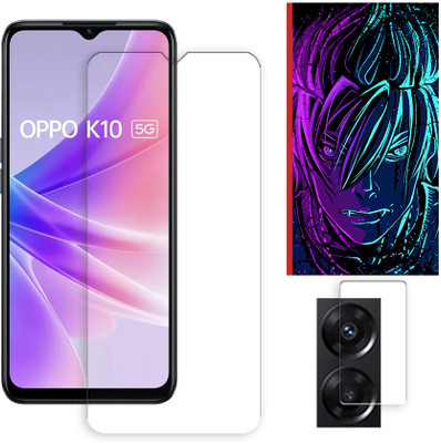 SOMTONE Edge To Edge Tempered Glass for Oppo K10 5G Tempered Glass Screen Protector | Anti-Scratch | Edge to Edge Full Coverage | 9H Hardness (1 FRONT SCREEN GUARD + 1 CAMERA LENS PROTECTOR + 1 FREE BACK EMBOSSED SKIN002)(Pack of 1)
