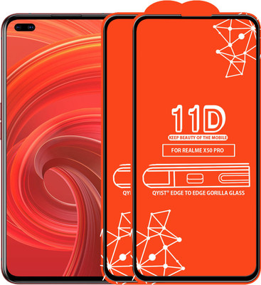 Qyist Edge To Edge Tempered Glass for Realme X50 Pro(Pack of 2)