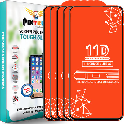 PikTrue Edge To Edge Tempered Glass for Oneplus Nord Ce 3 Lite 5G(Pack of 5)