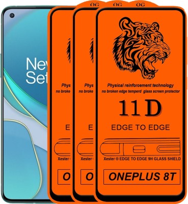 Xester Edge To Edge Tempered Glass for ONEPLUS 8T(Pack of 3)