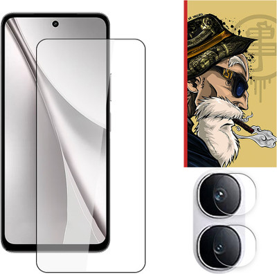 SOMTONE Edge To Edge Tempered Glass for vivo Y31 Pro 5G Tempered Glass Screen Protector | Anti-Scratch | Edge to Edge Full Coverage | 9H Hardness ( 1 FRONT SCREEN GUARD + 1 CAMERA LENS PROTECTOR + 1 FREE BACK EMBOSSED SKIN001 )(Pack of 1)