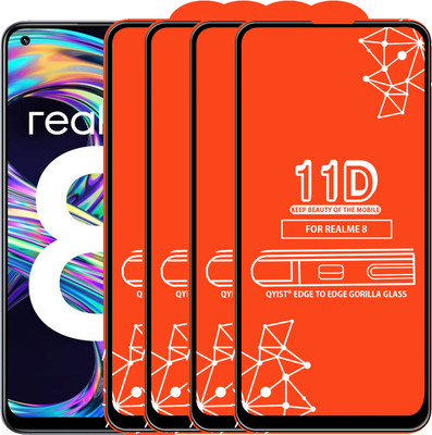 Qyist Edge To Edge Tempered Glass for Realme 8(Pack of 4)