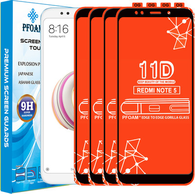 PFOAM Edge To Edge Tempered Glass for Mi Redmi Note 5(Pack of 4)