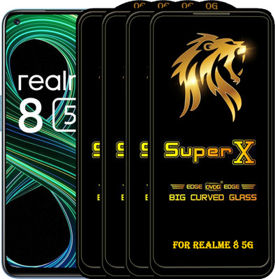 PFOAM Edge To Edge Tempered Glass for REALME 8 5G(Pack of 4)
