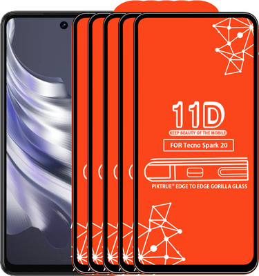 PikTrue Edge To Edge Tempered Glass for Tecno Spark 20(Pack of 5)