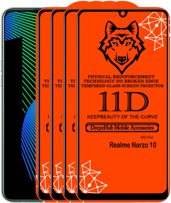 DeepzHub Edge To Edge Tempered Glass for Realme Narzo 10(Pack of 4)