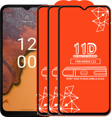 Qyist Edge To Edge Tempered Glass for NOKIA C22(Pack of 3)