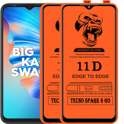 PFOAM Edge To Edge Tempered Glass for TECNO SPARK 6 GO(Pack of 2)