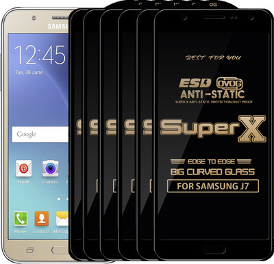 Qyist Edge To Edge Tempered Glass for Samsung Galaxy J7(Pack of 6)