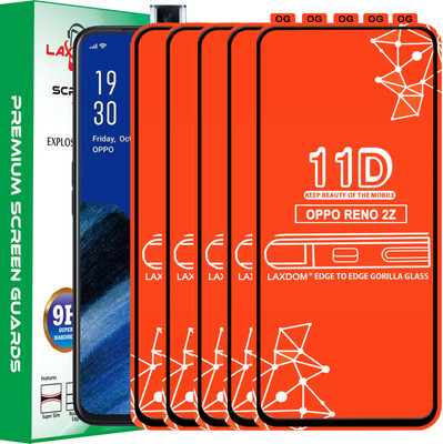 Laxdom Edge To Edge Tempered Glass for OPPO Reno 2z(Pack of 5)