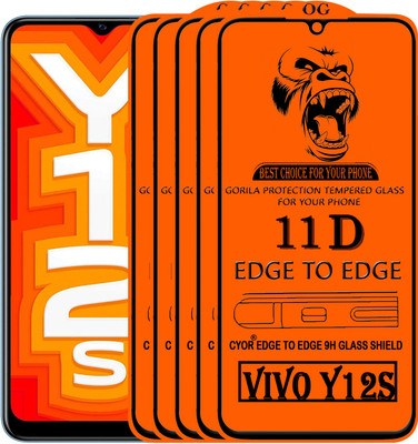 CYOR Edge To Edge Tempered Glass for VIVO Y12S(Pack of 5)
