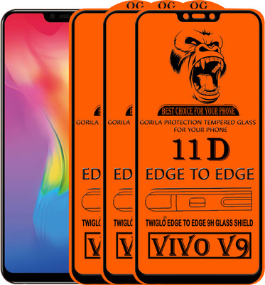 TWIGLO Edge To Edge Tempered Glass for Vivo V9(Pack of 3)