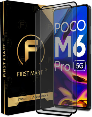 FIRST MART Edge To Edge Tempered Glass for Poco M6 Pro 5G, Poco M6 Pro, Redmi 12 5G, Redmi 12, Matte OG Tempered Glass(Pack of 2)