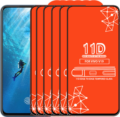 Qyist Edge To Edge Tempered Glass for Vivo V19(Pack of 6)