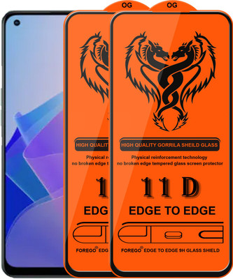 Forego Edge To Edge Tempered Glass for Oppo Reno 7 Lite(Pack of 2)