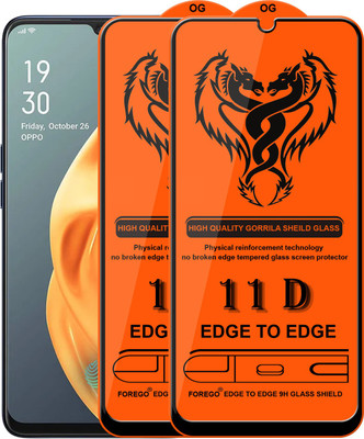 Forego Edge To Edge Tempered Glass for Oppo F15(Pack of 2)