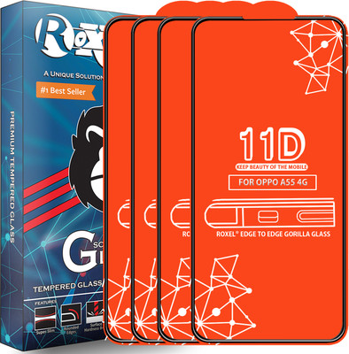 Roxel Edge To Edge Tempered Glass for Oppo A55 4G(Pack of 4)