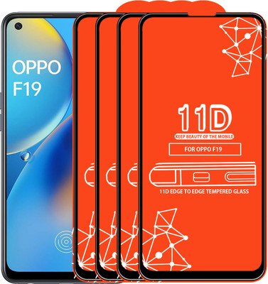 Qyist Edge To Edge Tempered Glass for Oppo F19(Pack of 4)
