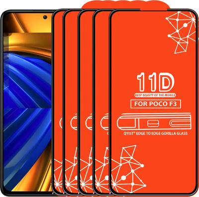 Qyist Edge To Edge Tempered Glass for Poco F3(Pack of 5)