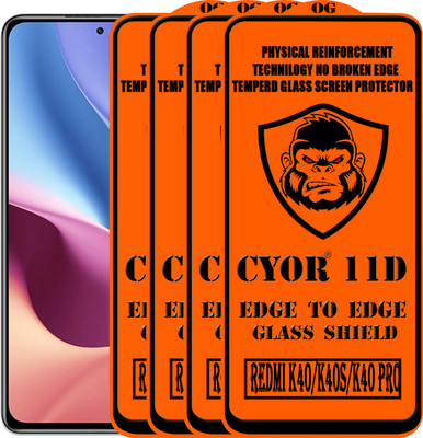CYOR Edge To Edge Tempered Glass for REDMI K40(Pack of 4)