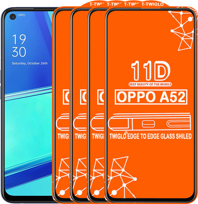 TWIGLO Edge To Edge Tempered Glass for OPPO A52(Pack of 4)