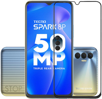INFINITYWORLD Edge To Edge Tempered Glass for Tecno Spark 8P(Pack of 1)
